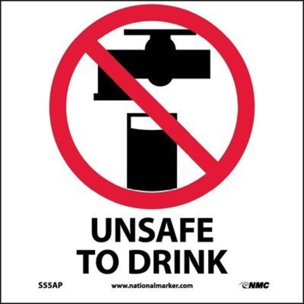 Nmc Unsafe To Drink Label, Pk5 S55AP